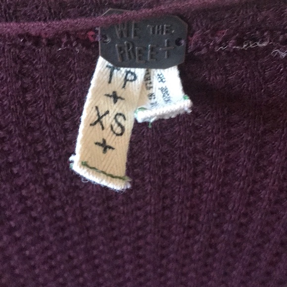Free People | Laguna Maroon Thermal Top With Raw Hems and Thumbholes Size XS - Picture 2 of 13